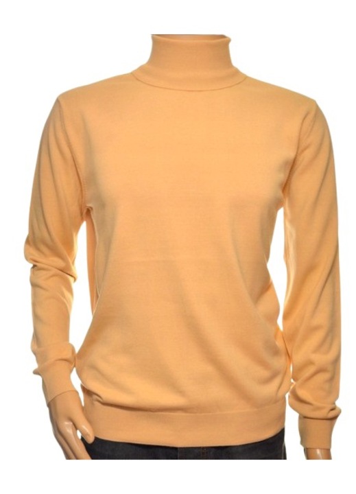 Férfi meztelen sárga kasmír és merinó gyapjú pulóver, 2XL INTL