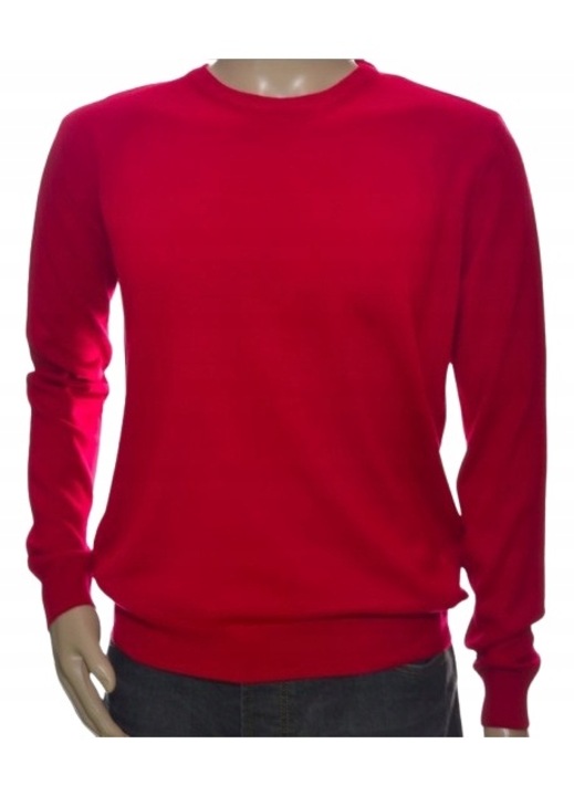 Férfi kasmír és merinó gyapjú pulóver, piros, M INTL