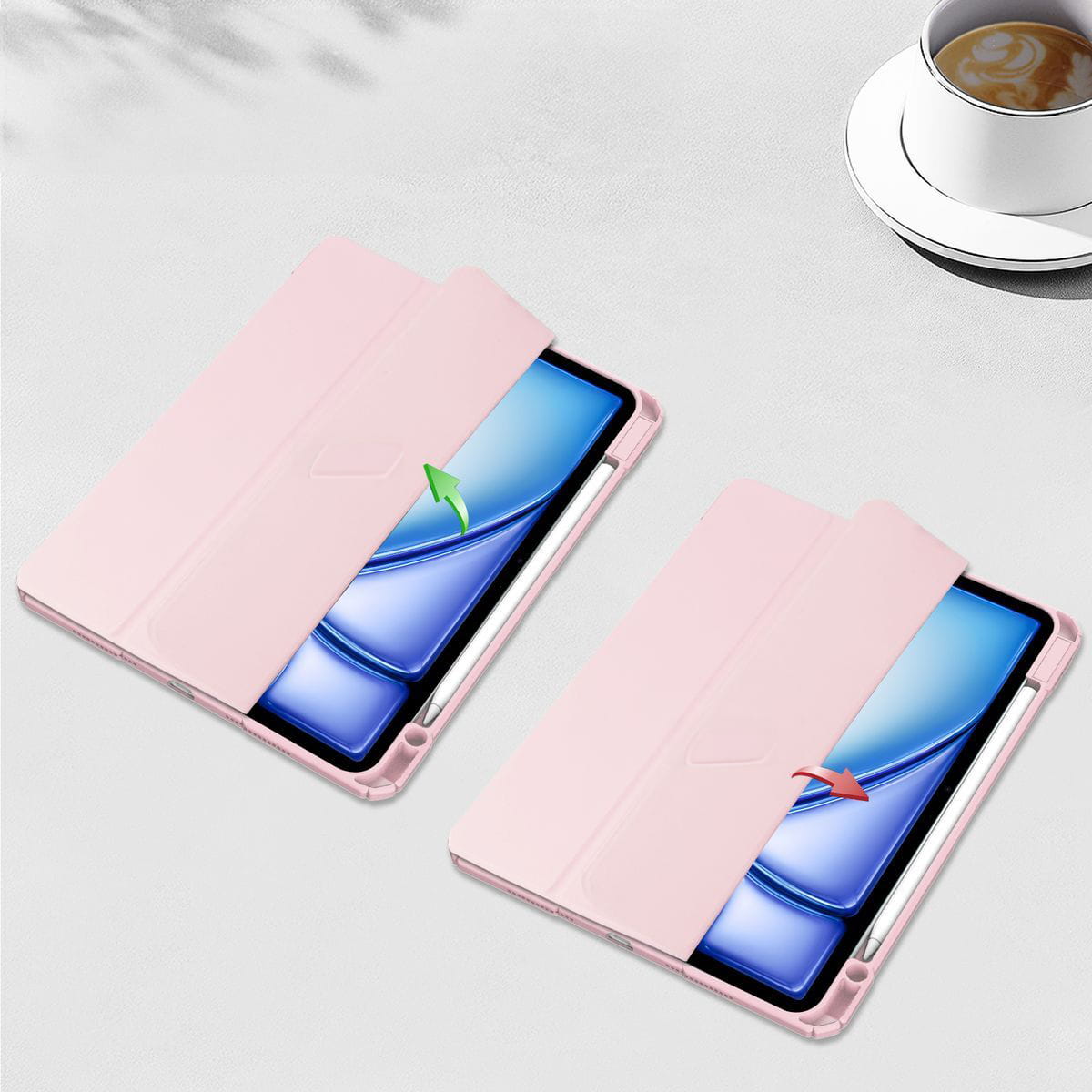 Husa tableta Bizon Case Tab Clear Matt pentru iPad Air 13” 2024, roz