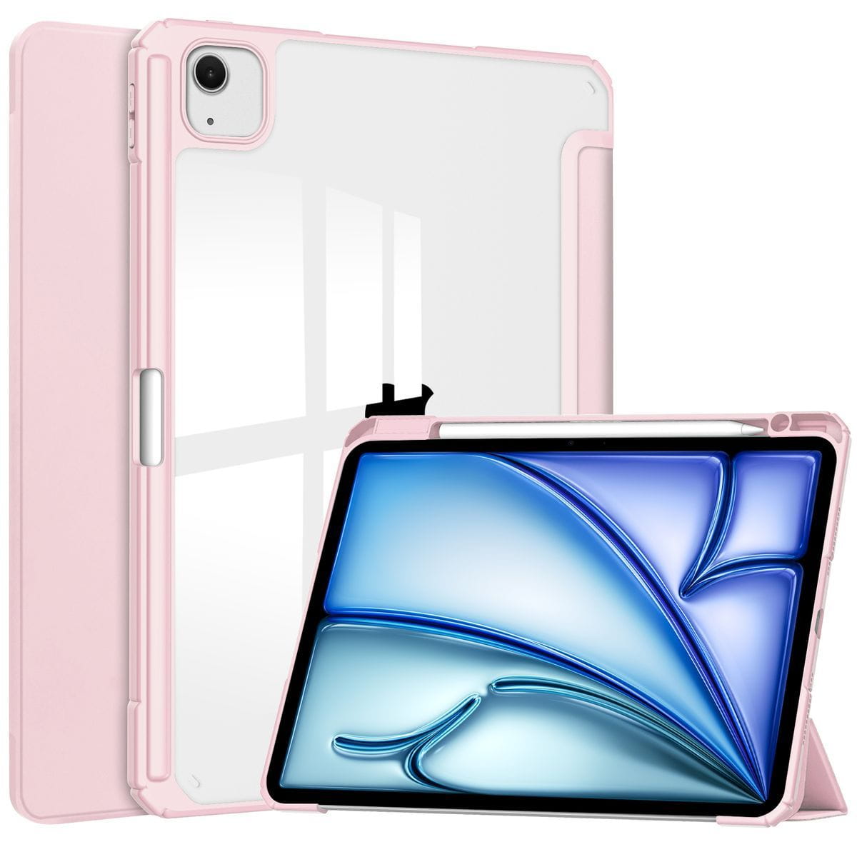 Husa tableta Bizon Case Tab Clear Matt pentru iPad Air 13” 2024, roz