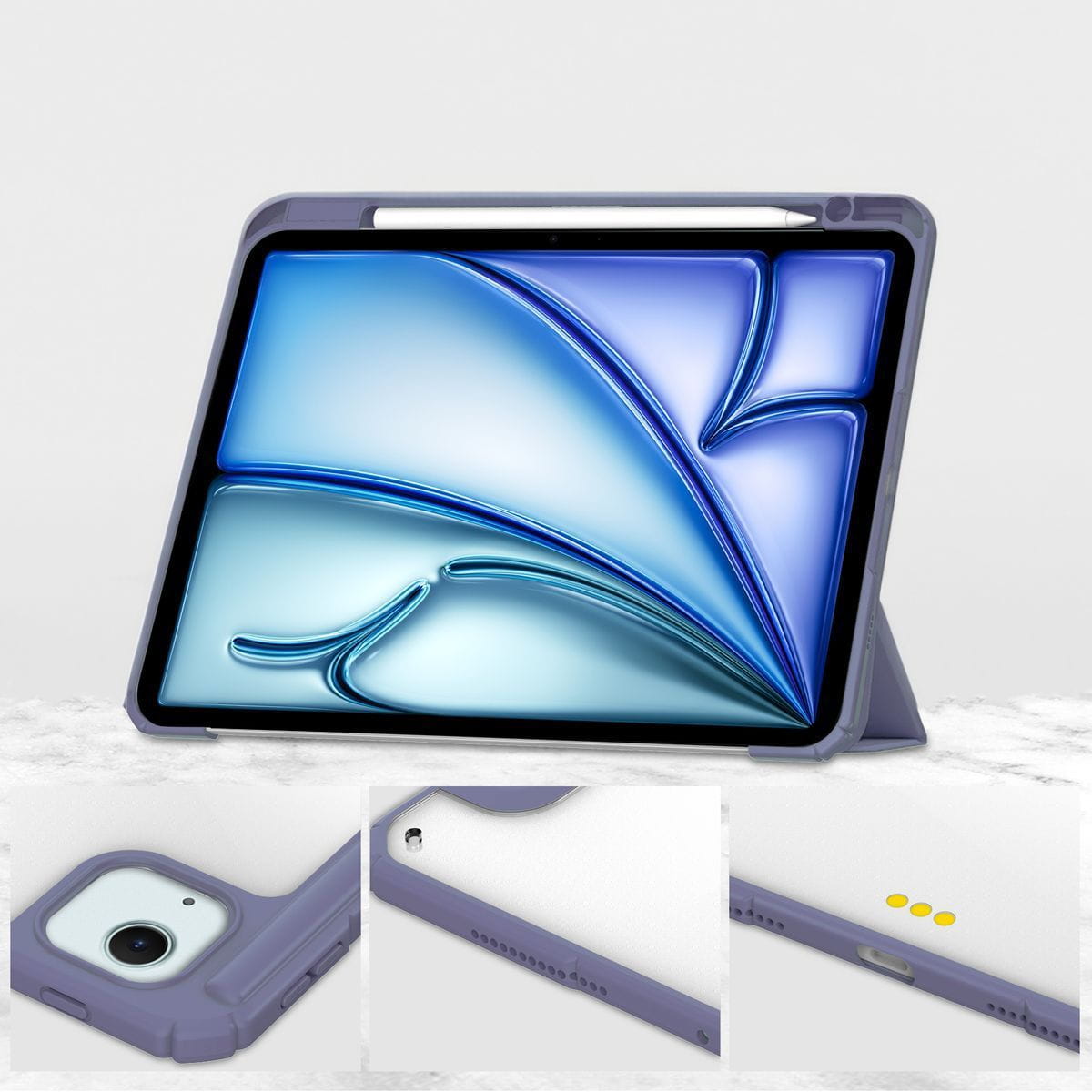 Husa tableta Bizon Case Tab Clear Matt pentru iPad Air 13” 2024, lavanda