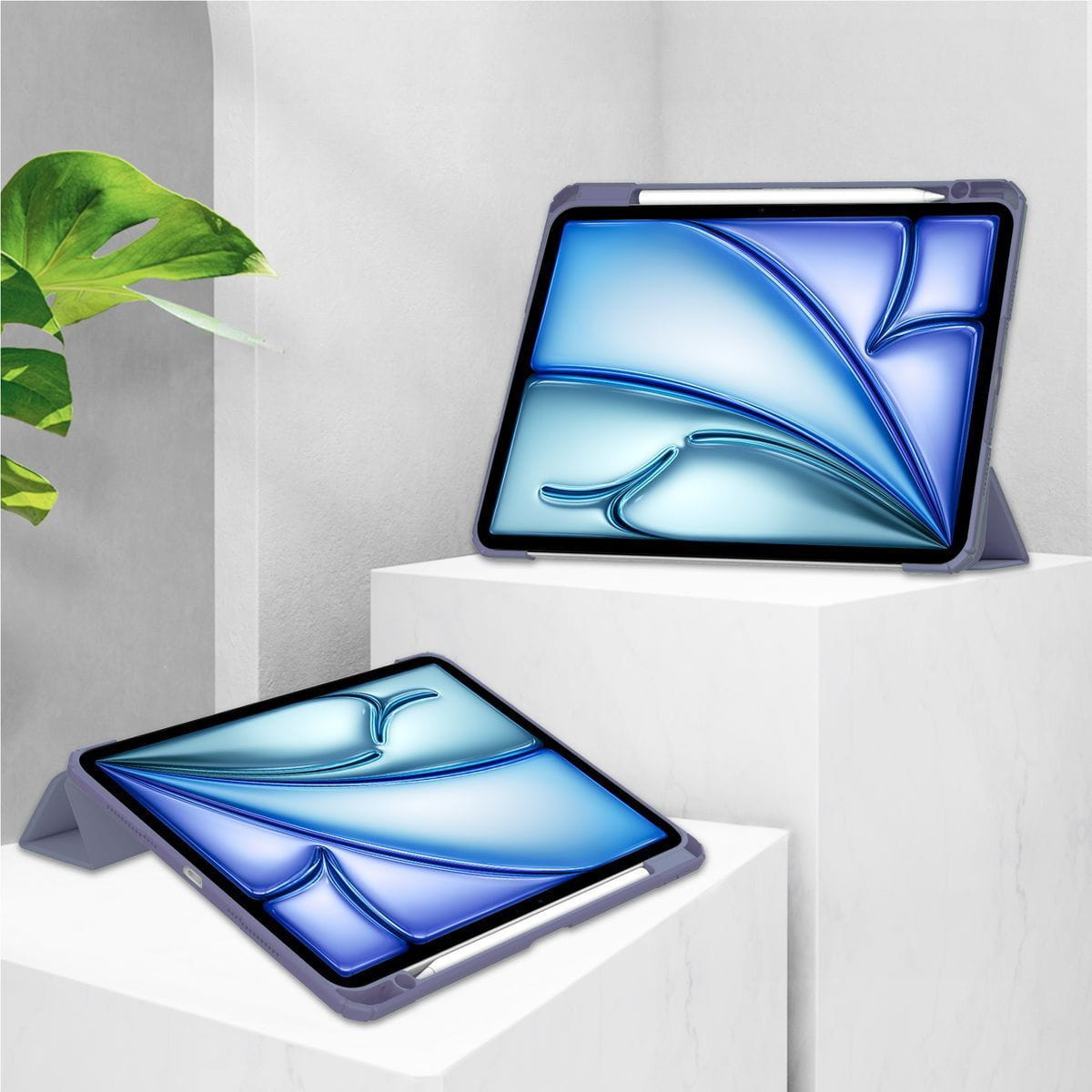 Husa tableta Bizon Case Tab Clear Matt pentru iPad Air 13” 2024, lavanda