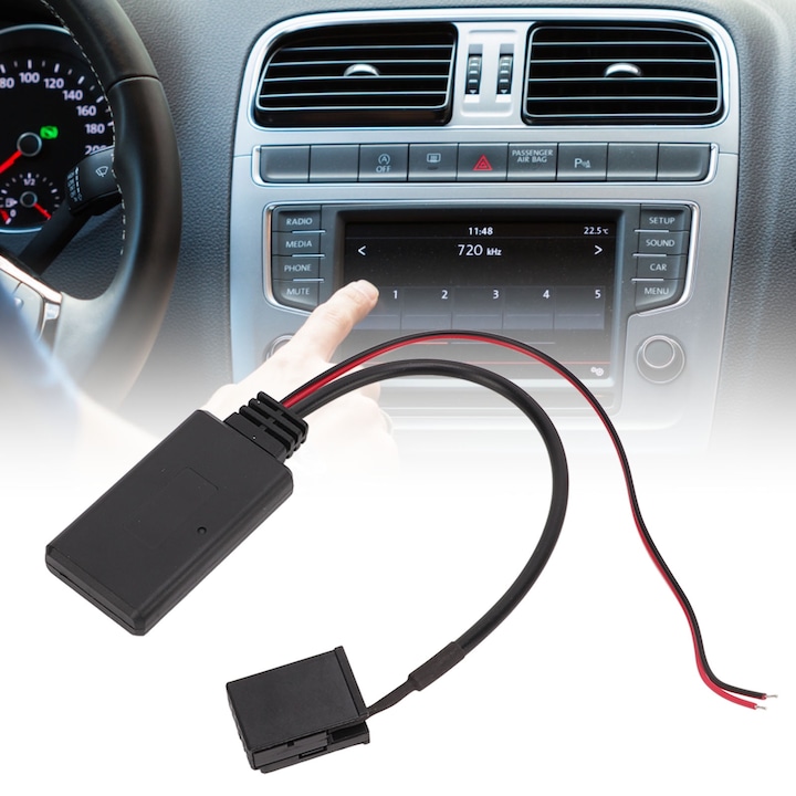 Bluetooth audio adapter Ford Mondeo MK3, Focus 2 MK2 modellekhez, AUX kábel, ABS, 1 DIN