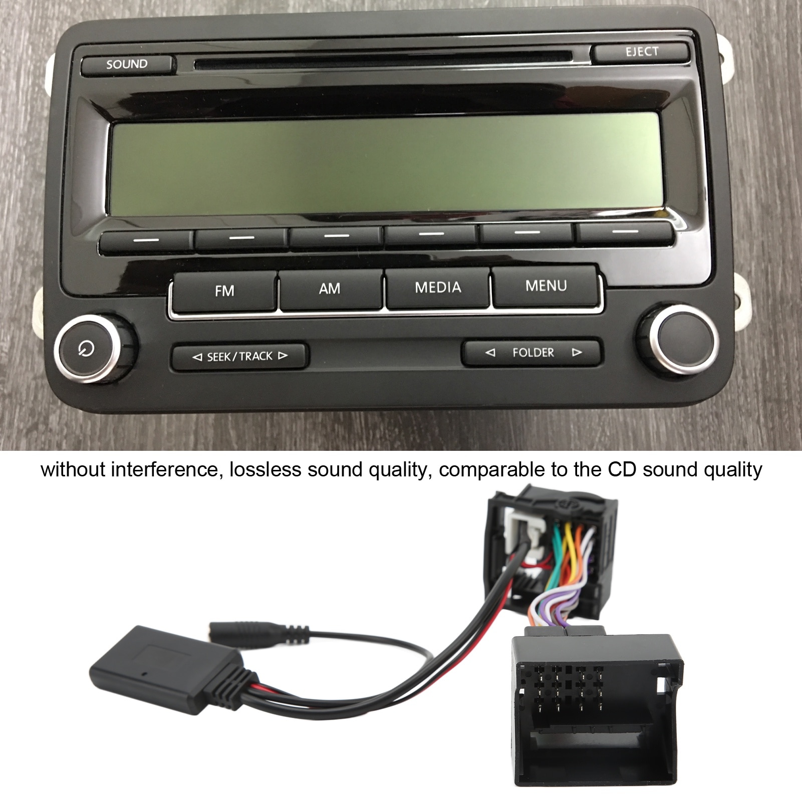 Akozon AUX IN Adapter, Bluetooth 5.0 12pin Wireless Audio AUX In Kabel Ersatz für RCD300 RCD310 RNS300 RNS310 RCD510(Mit Mikrofon