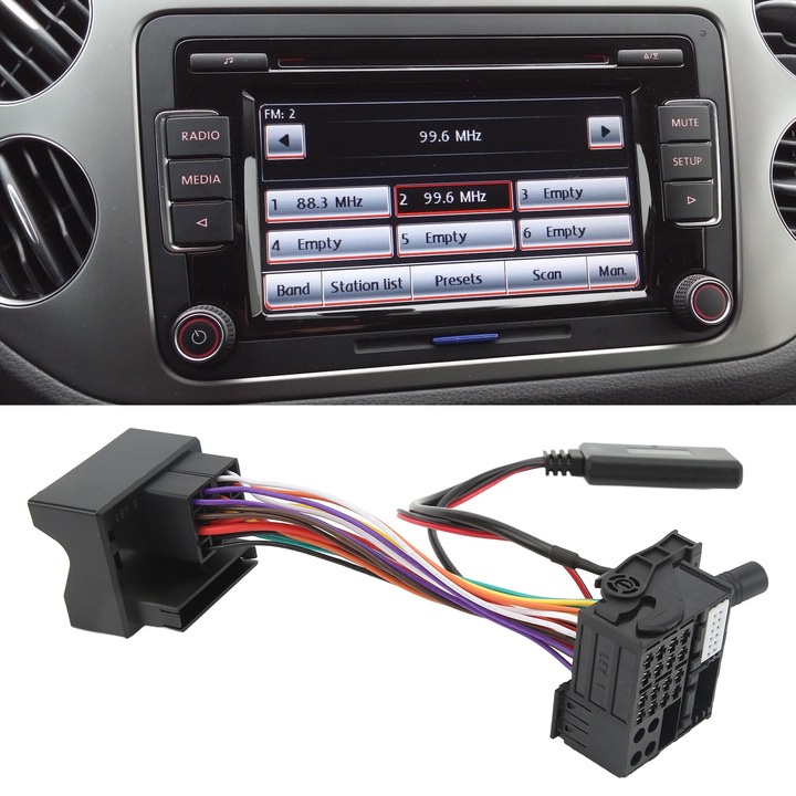 Longziming autós AUX Bluetooth adapter, 5.0, plug and play, kompatibilis az RCD310 RCD510 RNS310 RNS315 RNS510 készülékekkel