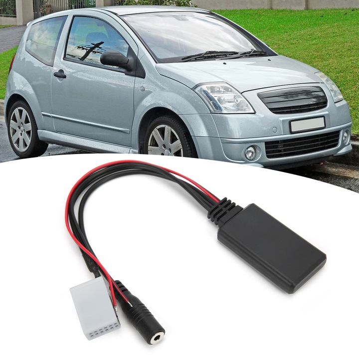 12 tűs autórádió RD4 Bluetooth zene AUX telefonhívás mikrofon adapter kihangosító Peugeot-hoz