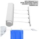 Uscator De Rufe GREATON Cu 4 Sfori Retractabile, Extensibil, Montare Pe Perete, Pentru Interior/Exterior, 3.2 Metri, Accesorii Montaj Si Carlige Incluse, Alb