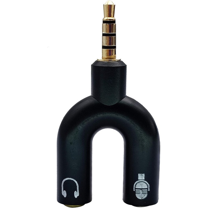 Hordozható fejhallgató adapter, QJC143, jack csatlakozó, 3,5 mm, U alakú