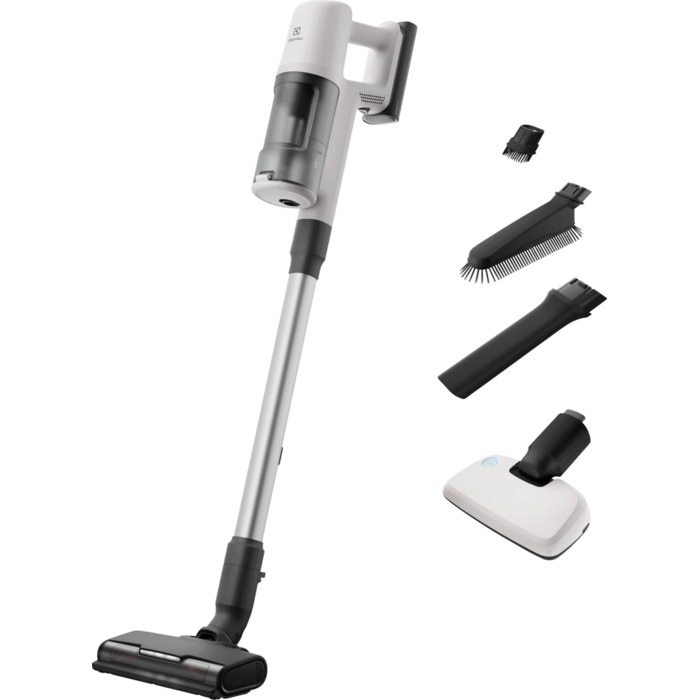 Aspirator vertical Electrolux Seria 600 EP61HB21UV, 21,6V, 2500 mAh, recipient praf 0,5l, tub inox, perie PowerPro multisuprafete cu LED, duza BedPro cu lumina UV, duza aspirare pr