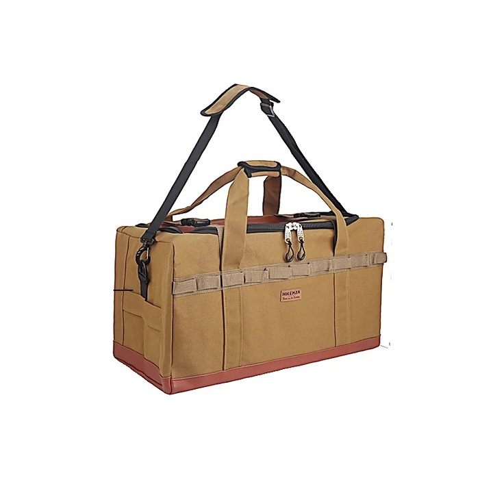 Kempingtáska, poliuretán, 53 l, 62 x 28 x 30 cm, barna