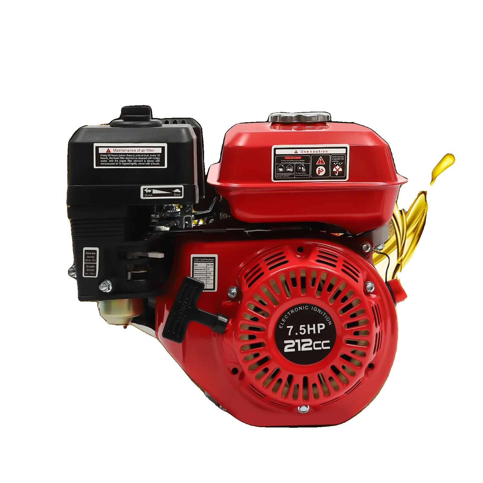 Generator portabil pe gaz, 4000W, motor 4 timpi, 7.5HP, 362x313x330mm, 13.6kg