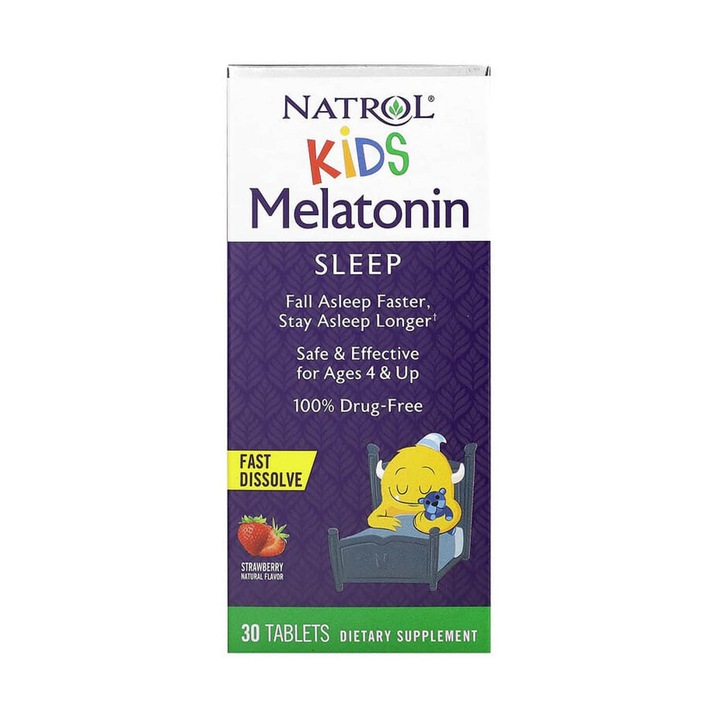 Melatonin Kids, Fast Dissolve, Natrol, 30 Tablete Dizolvabile