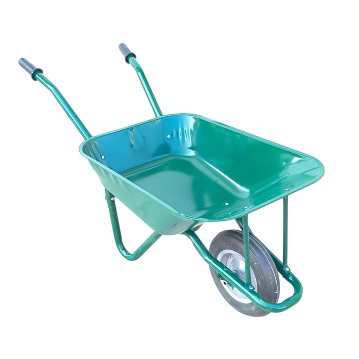 Roaba verde metalica 100L cu roata masiva 350/8 si cuva galvanizata - COBI SMART®