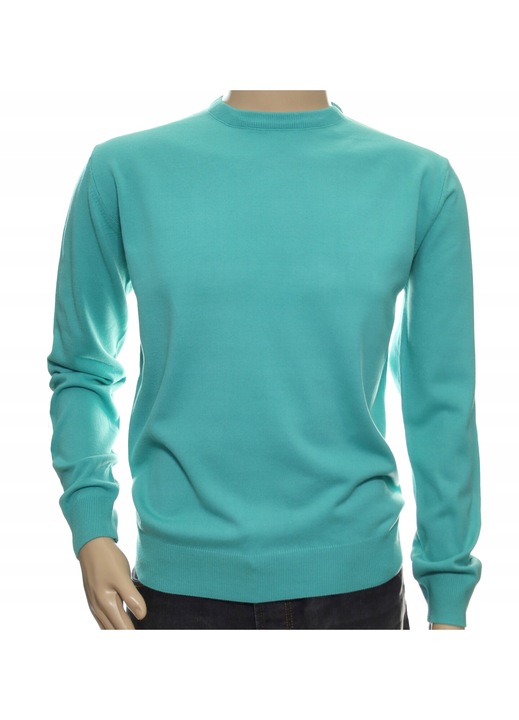 Menta zöld kasmír és merinó gyapjú férfi pulóver, 2XL INTL