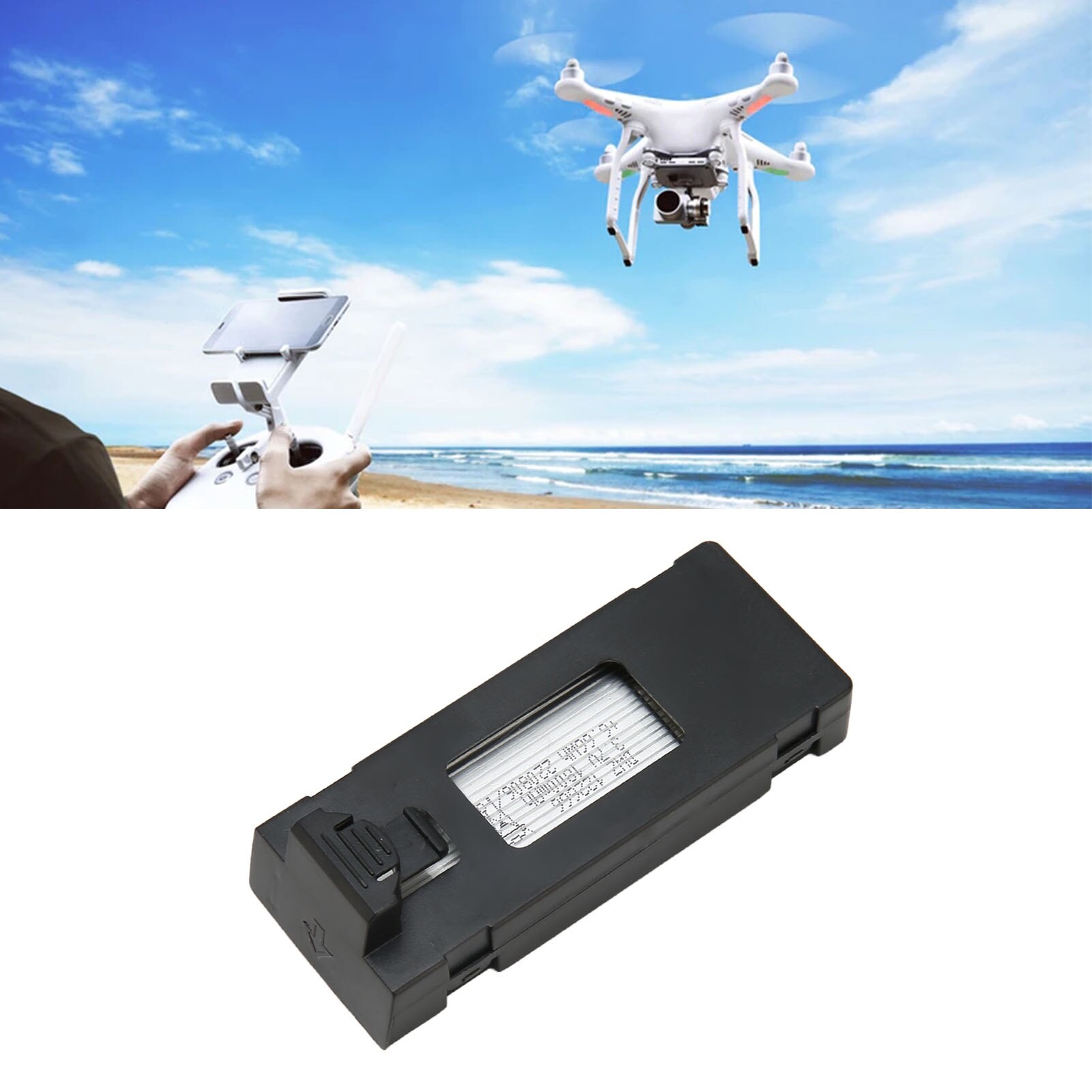 Batterie 3.7V 1800mAh Li-ion Pour Drone RC – Compatible E88, E99, P1, P5PRO, K3, S1, P8 – Boîtier ABS – Rechargeable