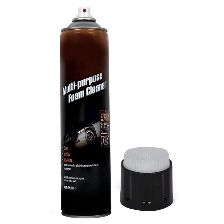 Spray Spuma Curatat Interior Si Exterior Masina GREATON, Tapiterie, Bord, Caroserie Auto, Aplicare Usoara Cu Perie, 650 ml