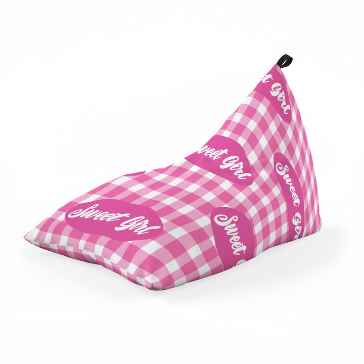 Fotoliu Updeco Puf Bean Bag tip Lounge, sac interior, impermeabil, indoor/outdoor, cu maner, 140 x 80 x 65 cm, Sweet Girl