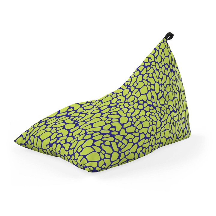 Fotoliu Updeco Puf Bean Bag tip Lounge, sac interior, impermeabil, indoor/outdoor, cu maner, 140 x 80 x 65 cm, Giraffe Green