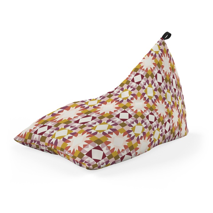Fotoliu Updeco Puf Bean Bag tip Lounge, sac interior, impermeabil, indoor/outdoor, cu maner, 140 x 80 x 65 cm, Mozaic