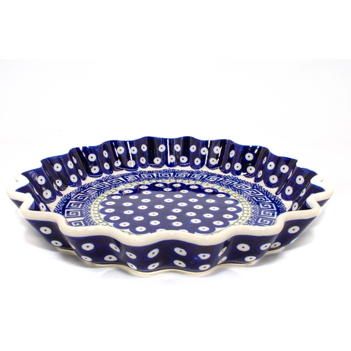 Tava cuptor rotunda Infinity, ceramica smaltuita, pictata manual, diametru 26, 4 cm, volum 0, 7 L