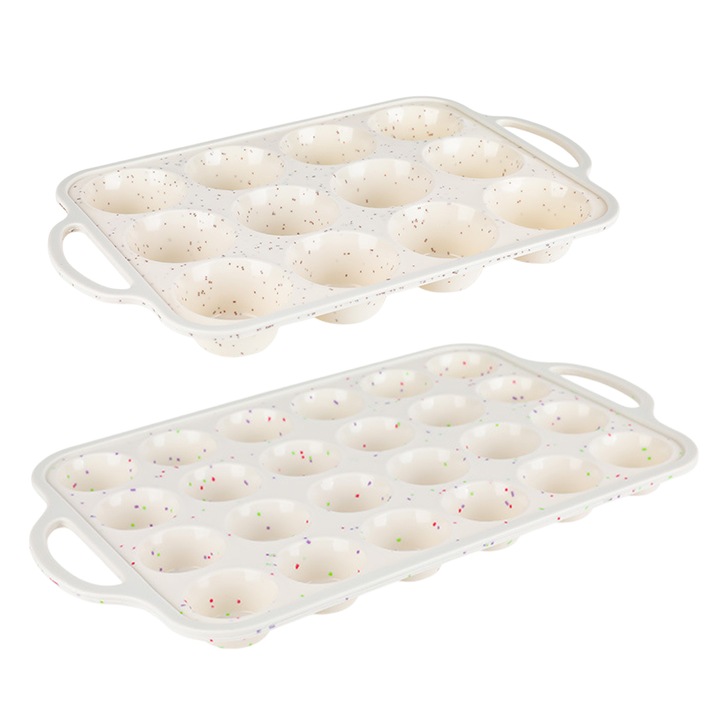 2 db-os muffinforma készlet, szilikon, megerősített fémkerettel, 24 csésze