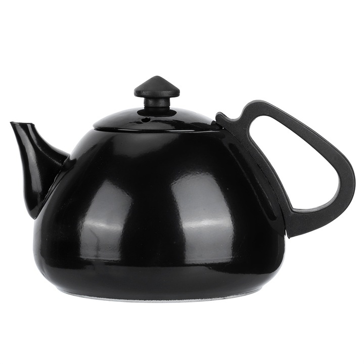 Кана от неръждаема стомана, черна, 1 л, с дръжка против изгаряне