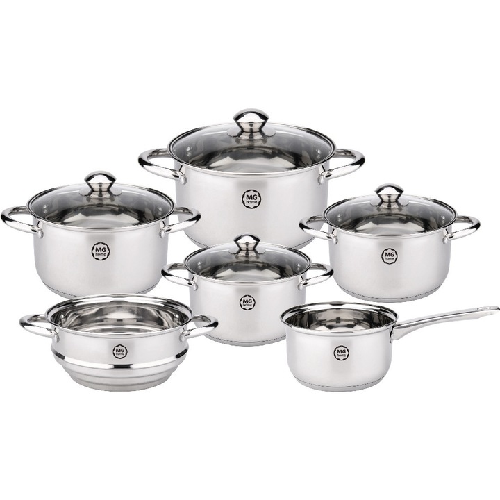 Oale din otel inoxidabil MG Home Lauro 10 buc set de 4 oale cu capac oala cu inductie