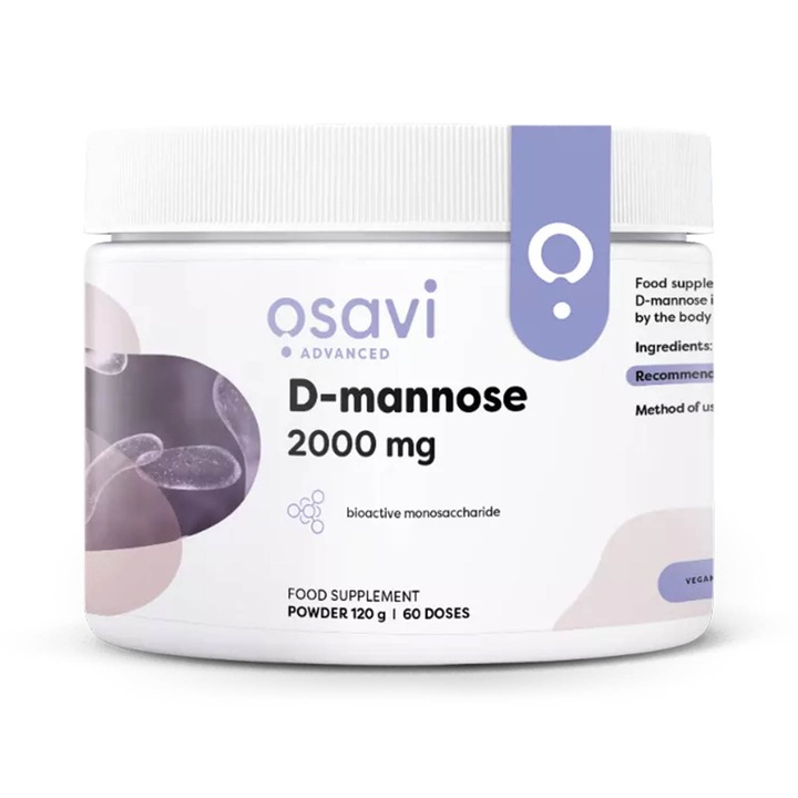 D-Mannose Powder, (Sanatatea Tractului Urinar), 2000 mg, Osavi, 120g