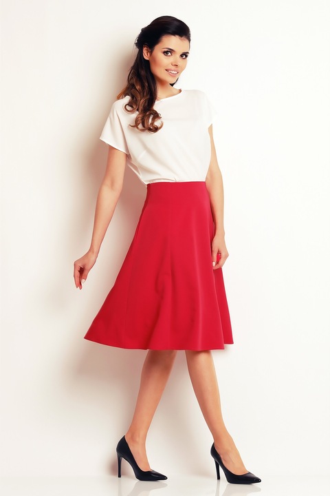 Fusta A137 pentru dama Awama, Poliester, Rosu