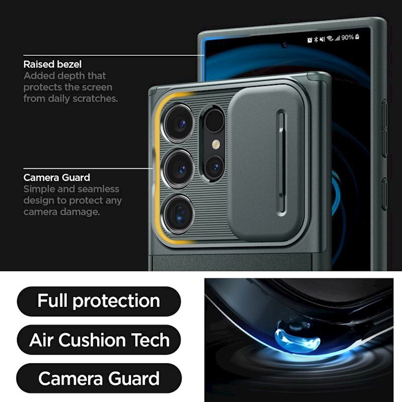 Husa Antisoc pentru Samsung Galaxy S24 Ultra, Protectie Camera, Negru
