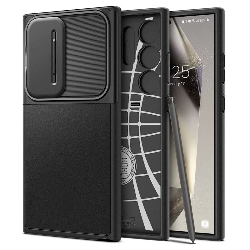 Husa Antisoc pentru Samsung Galaxy S24 Ultra, Protectie Camera, Negru