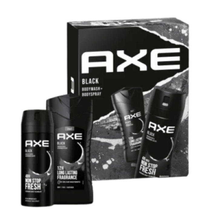AXE Fekete ajándékkészlet: Tusfürdő 250ml + Dezodor testpermet, 150 ml