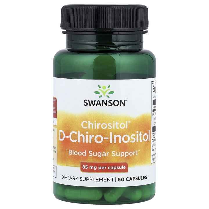 Chirositol D-Chiro-Inositol (Controlul Glicemiei), 85 mg, Swanson, 60 capsule SWU933