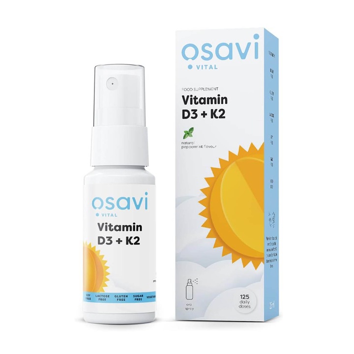 Vitamin D3 + K2 Oral Spray, Osavi, 25 ml