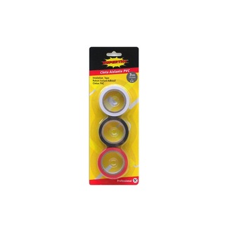 Set 3 buc banda izolatoare PVC Supertite,19mm X 8m, alb/negru/rosu Set 3 buc banda izolatoare PVC Supertite,19mm X 8m, alb/negru/rosu