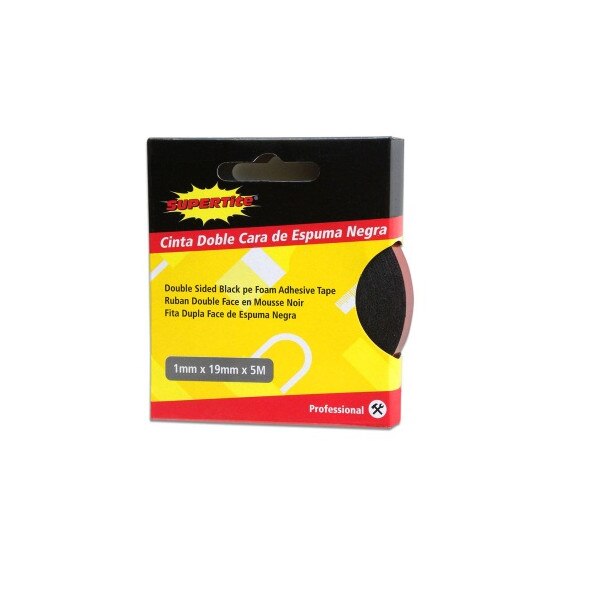 Banda izolatoare dublu adeziva spuma Supertite,19mmx5m, neagra