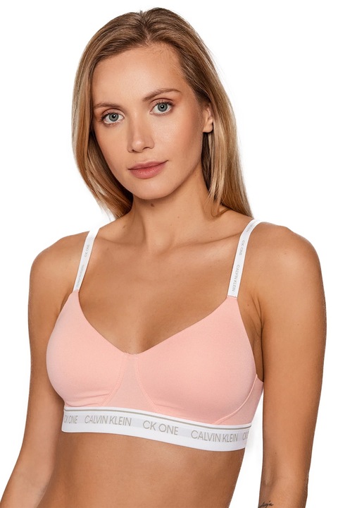 Sutien pentru femei Bralette Calvin Klein F60940-PK 10-514, cupe moi, bumbac, roz, Roz Crem