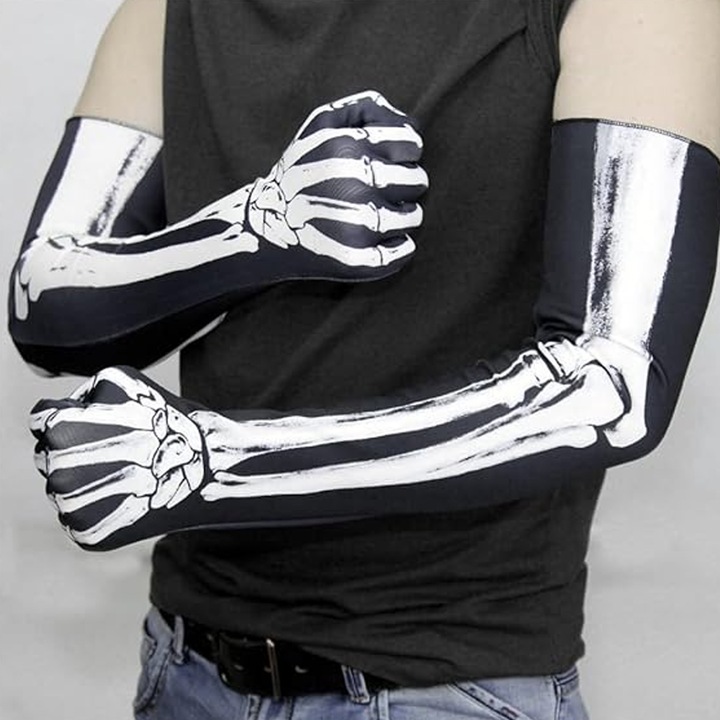 Бели ръкавици скелет, костюм за Хелоуин, аксесоари за възрастни