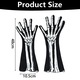 Бели ръкавици скелет, костюм за Хелоуин, аксесоари за възрастни