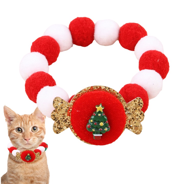 Guler pentru caini, AMRINUGL, rosu-verde, marimea S, material non-woven