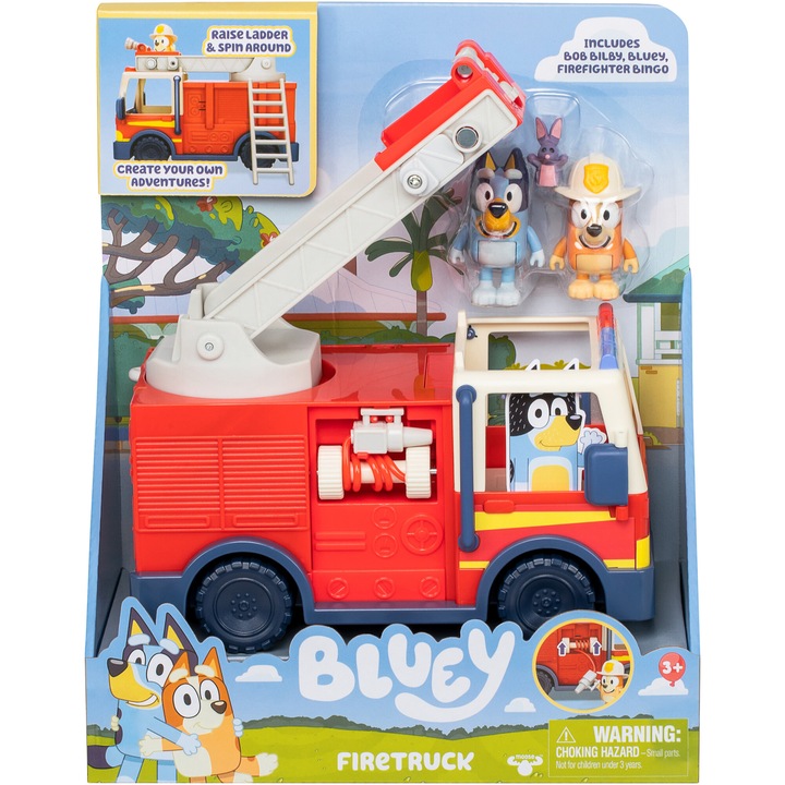 Игрален комплект Bluey - Пожарна машина, с 2 фигурки