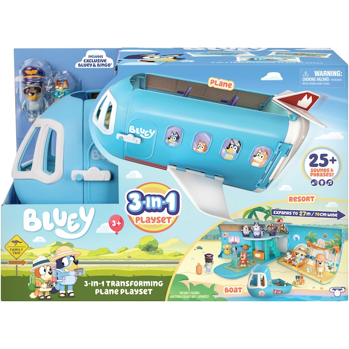 Комплект за игра Bluey - Самолет 3 в 1