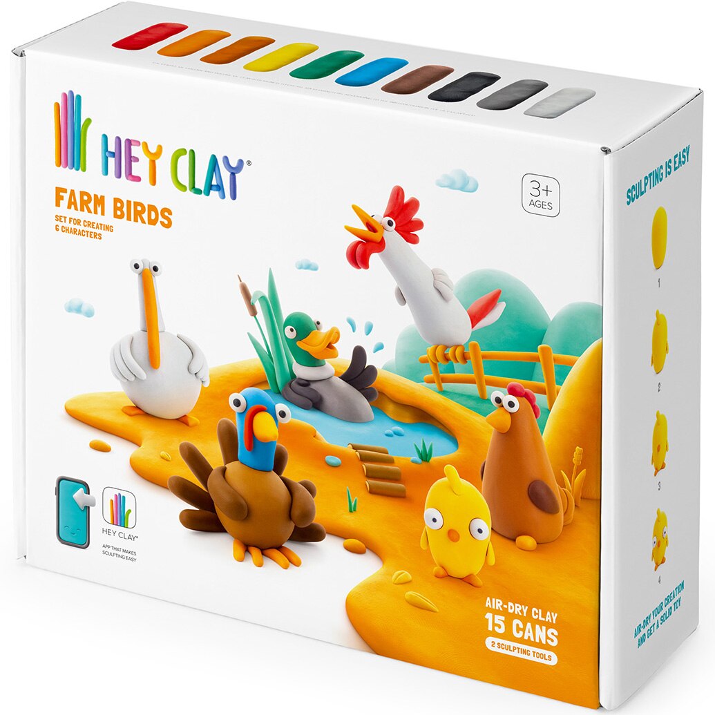 Set Hey Clay - Farm Birds, 15 cutii - eMAG.ro