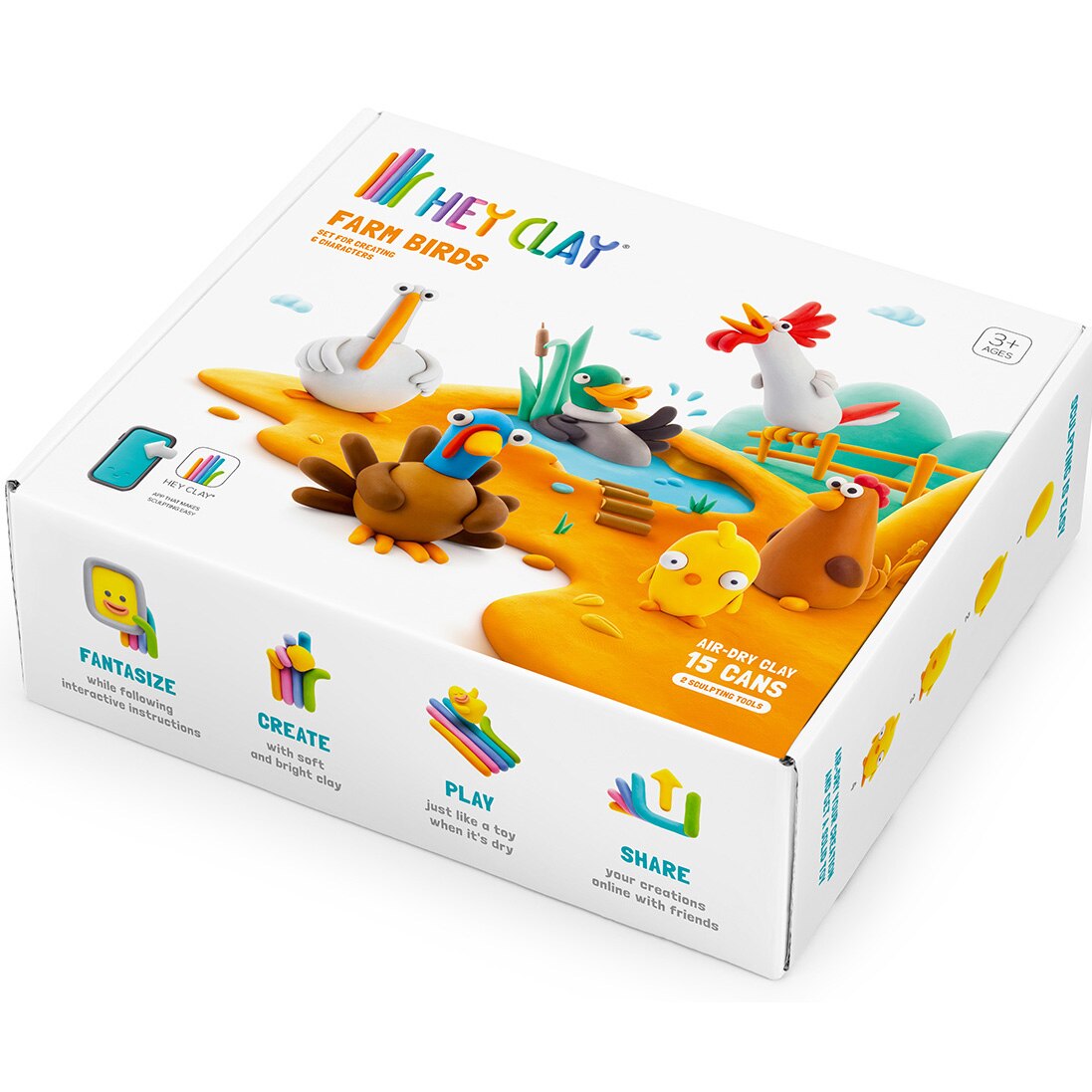 Set Hey Clay - Farm Birds, 15 cutii - eMAG.ro