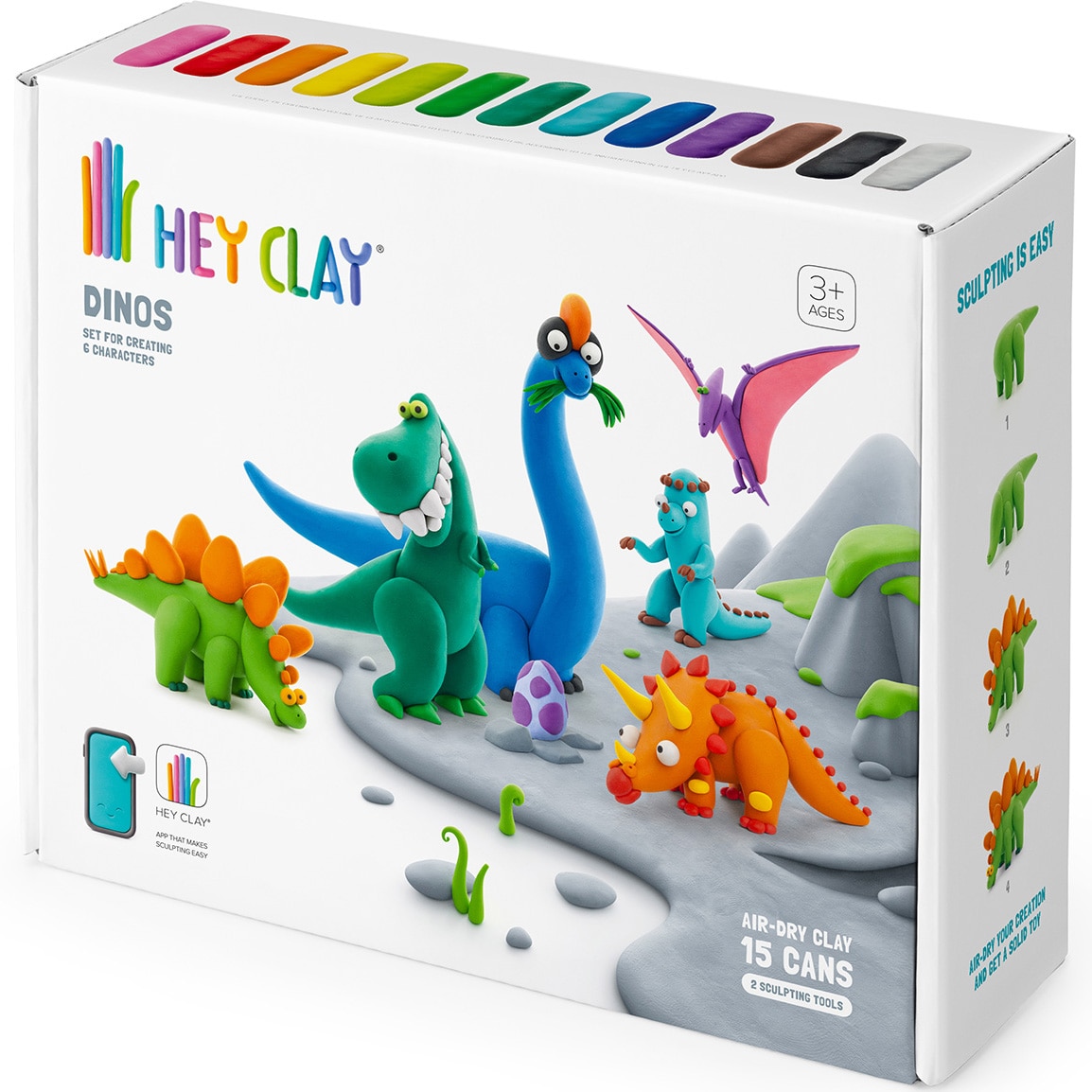 Set Hey Clay - Dinos, 15 cutii - eMAG.ro