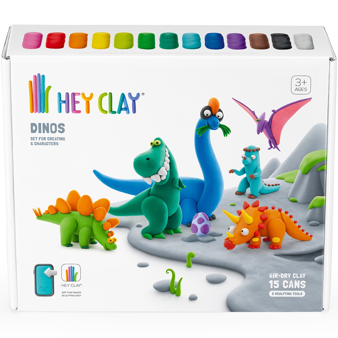 Set Hey Clay - Dinos, 15 cutii - eMAG.ro