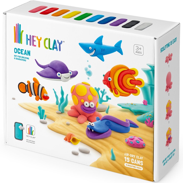 Set Hey Clay - Ocean, 15 cutii