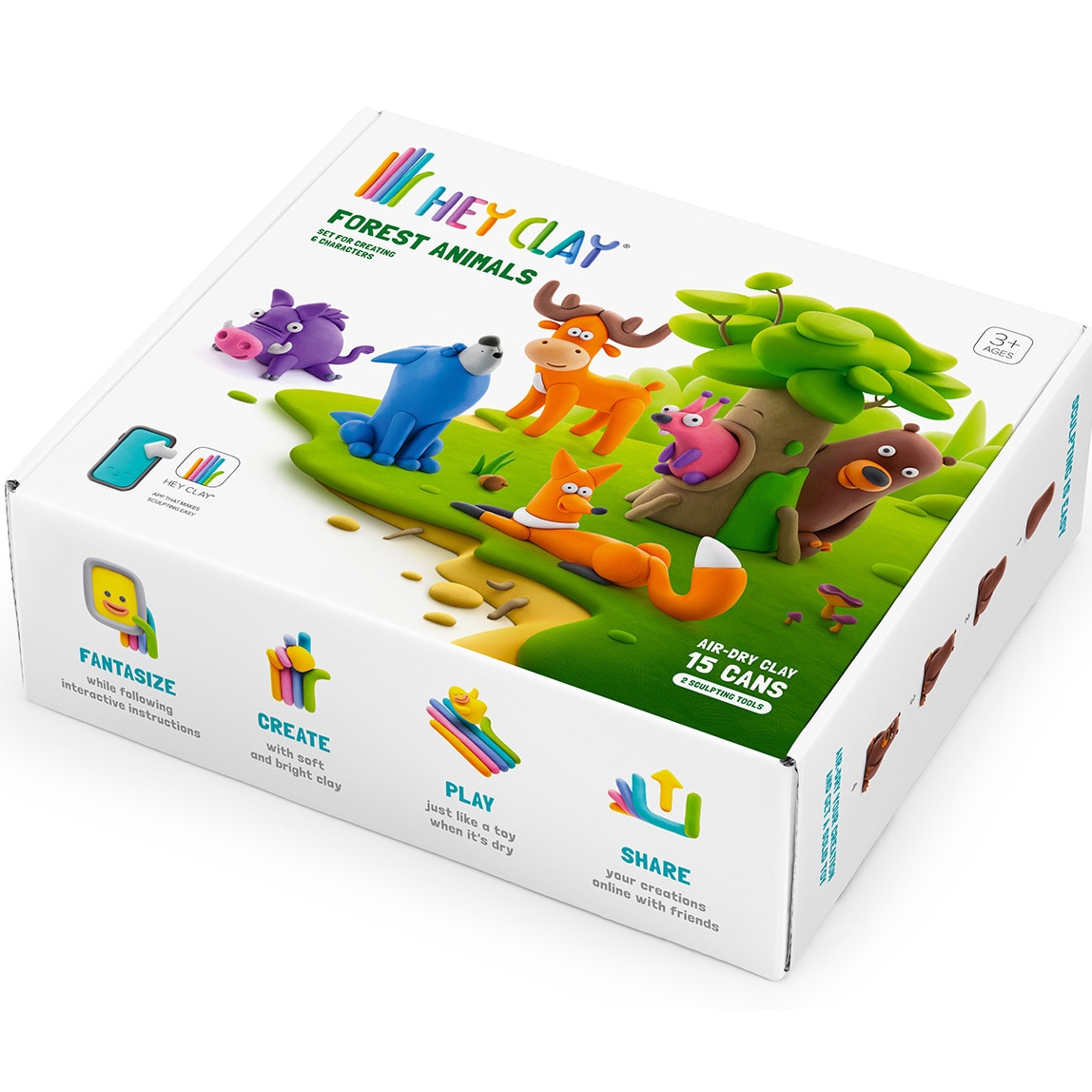 Set Hey Clay - Forest Animals, 15 cutii - eMAG.ro