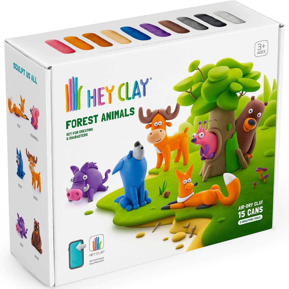 Set Hey Clay - Forest Animals, 15 cutii - eMAG.ro