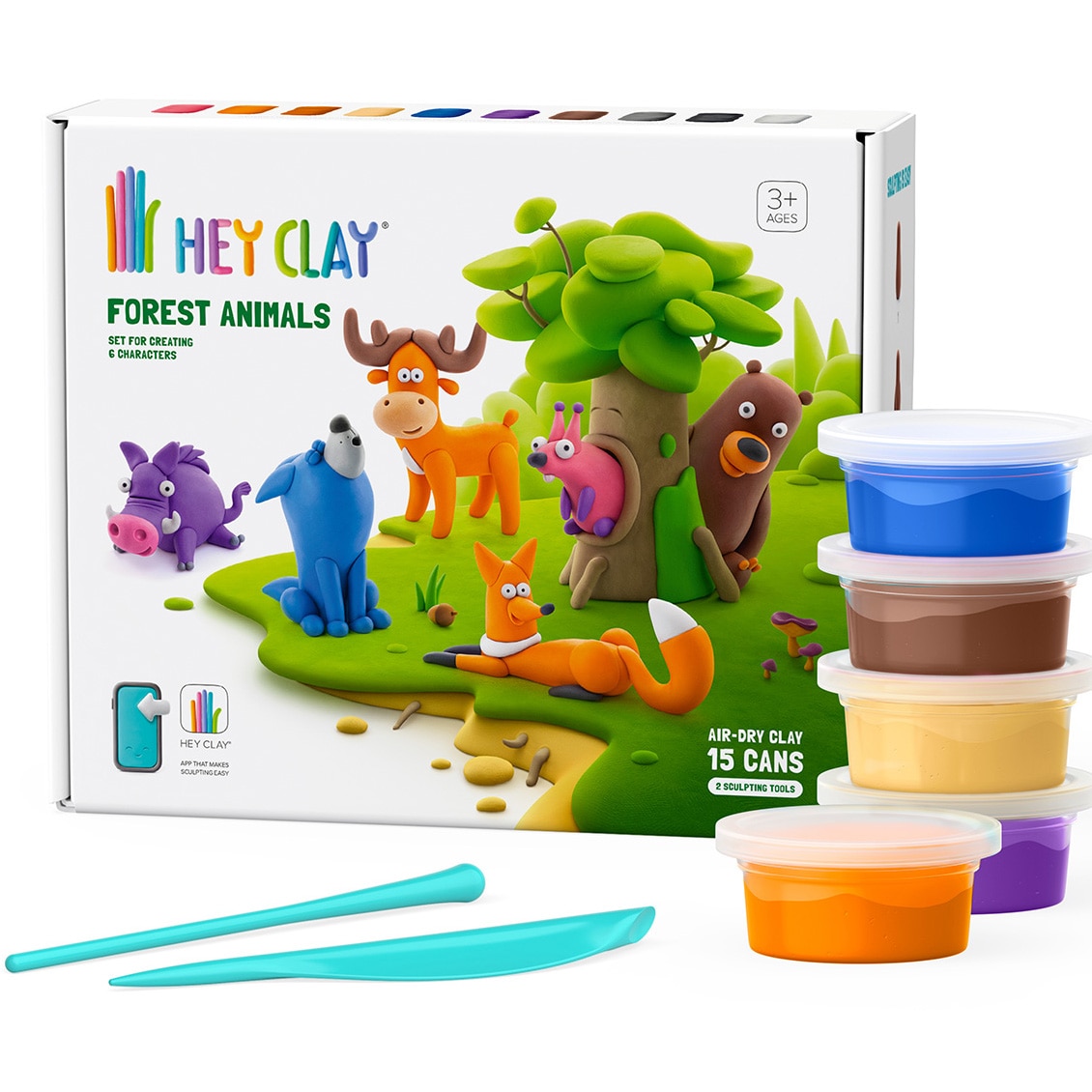 Set Hey Clay - Forest Animals, 15 cutii - eMAG.ro